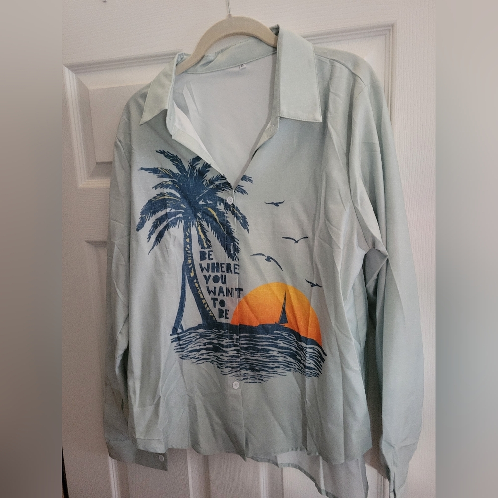 Long sleeve island blouse